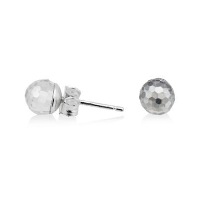 Sterling silver spherical stud earrings